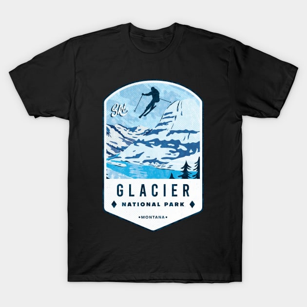 Ski Glacier National Park Montana T-Shirt by JordanHolmes